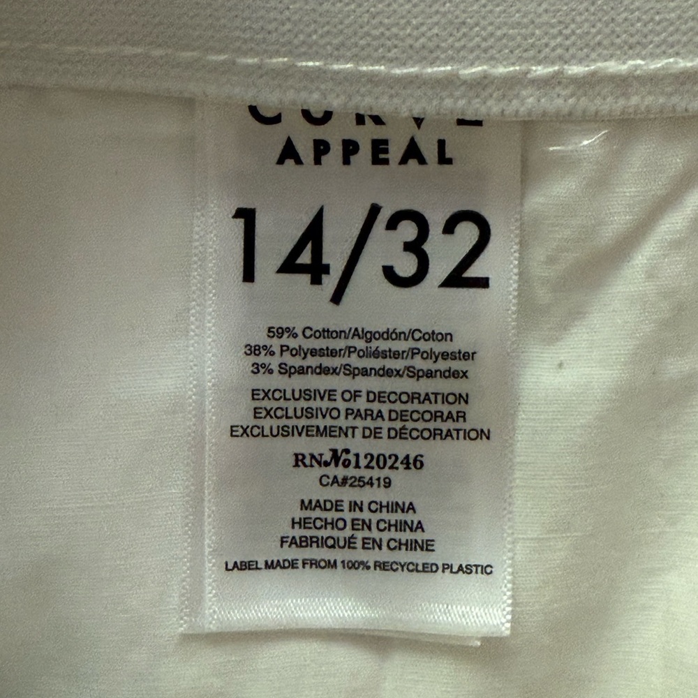 Women’s White Straight-Leg Pants size 14 NWOT - Picture 6 of 6